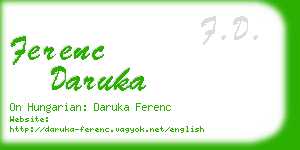 ferenc daruka business card